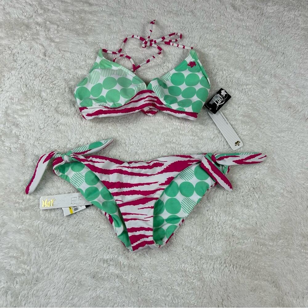 Lost reversible zebra & dot Bikini set - MaryAnne and Professor, med/L NWT